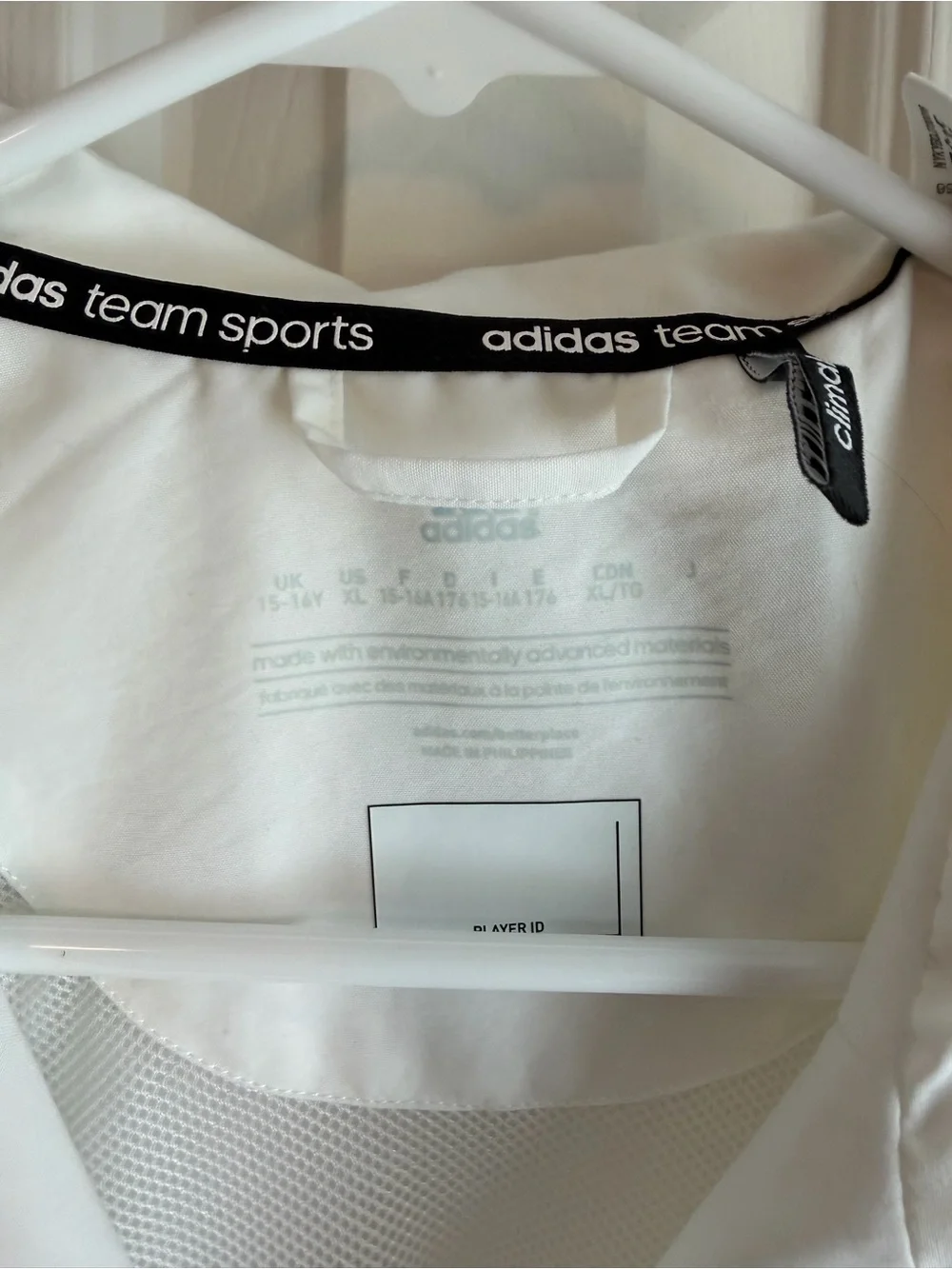 adidas White Team Sports Track Jacket with Black Accents